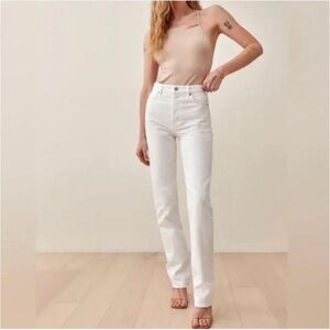 Reformation High Rise White Jeans